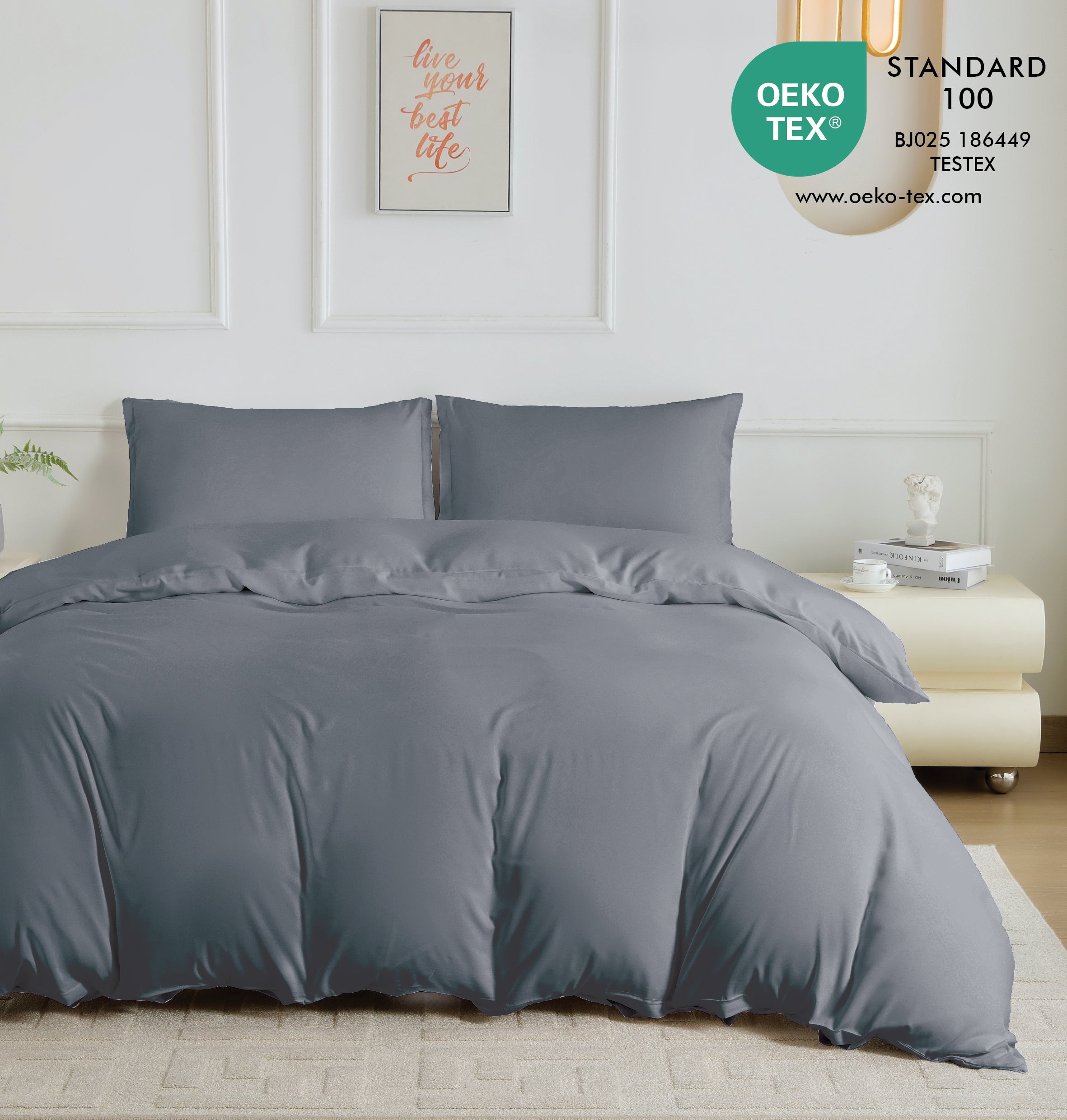Bamboo Duvet Cover Grey
